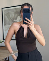 Ring Detail Halter Neck Top