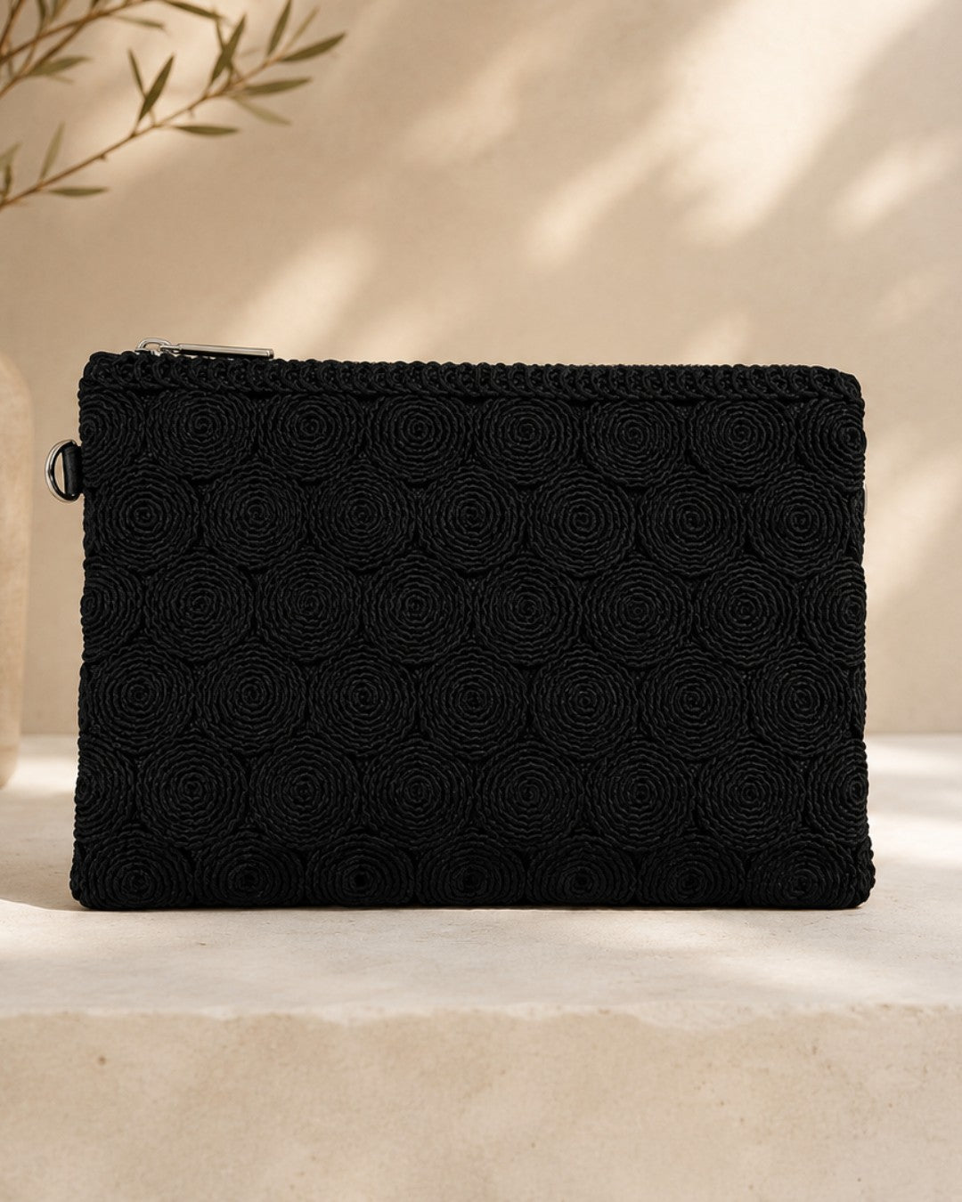 Rosette Textured Clutch
