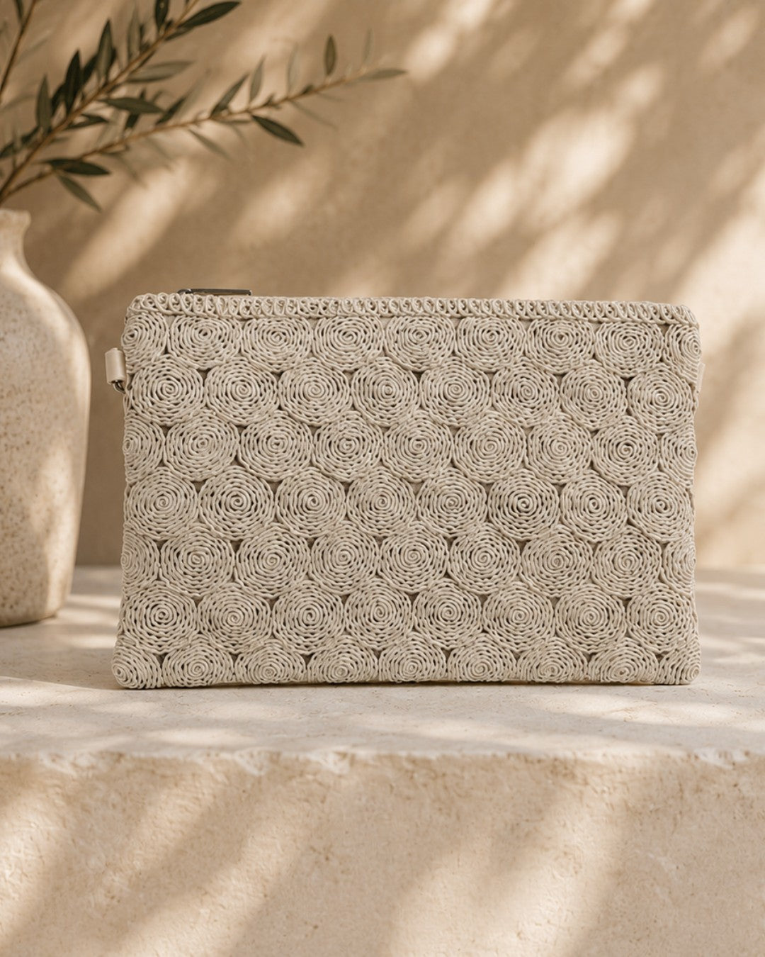 Rosette Textured Clutch