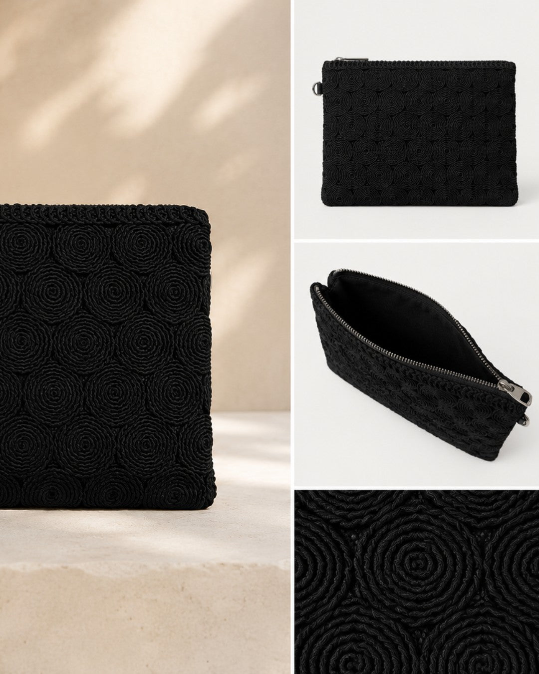 Rosette Textured Clutch