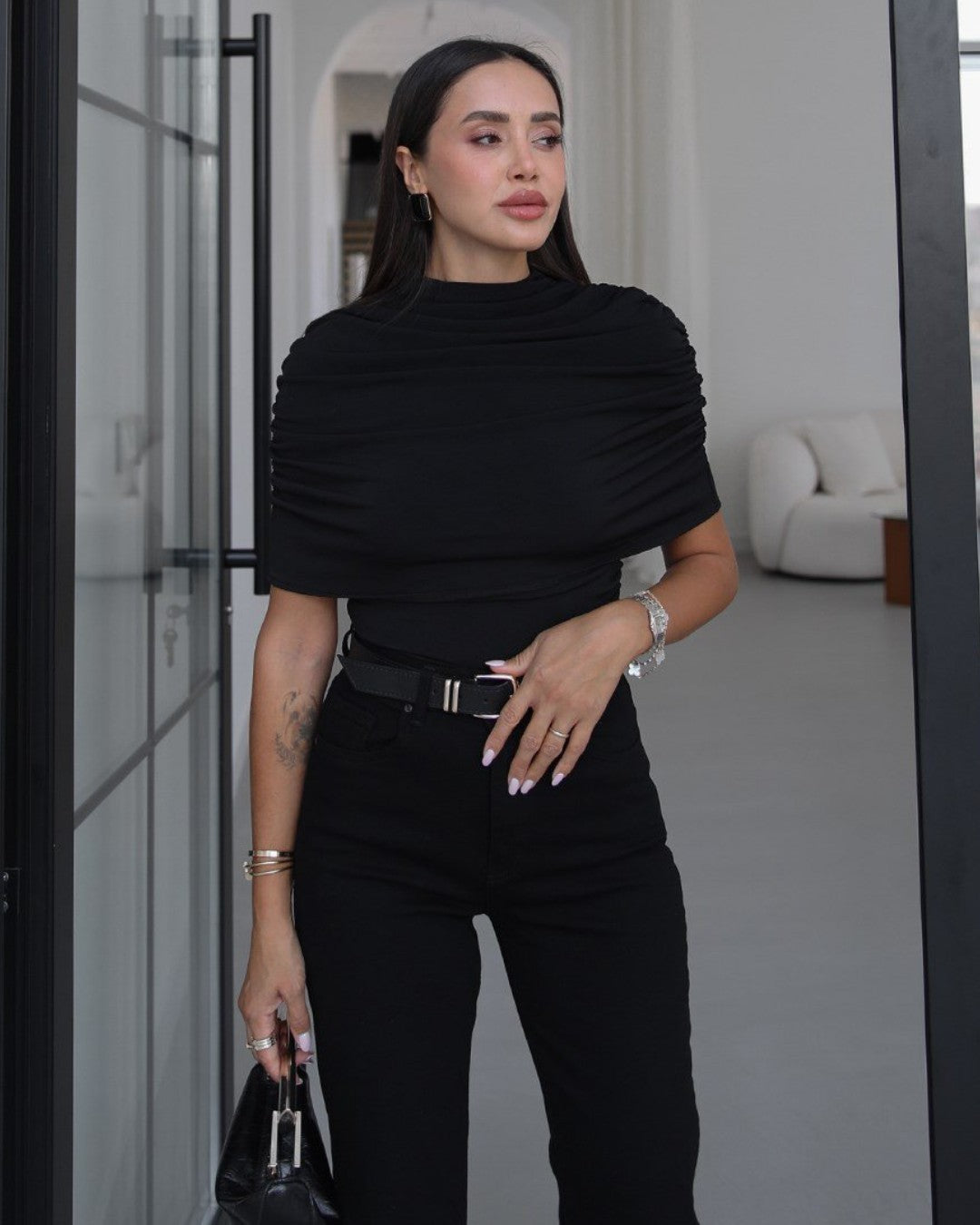 Ruched Cape Top