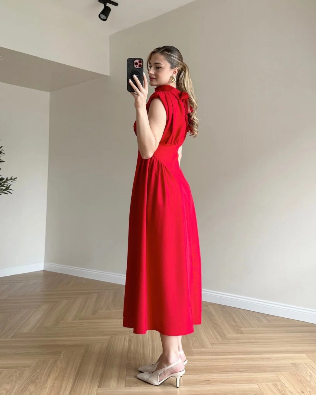 Ruched Midi Dress