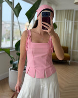 Ruffle Detail Contour Top