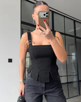 Ruffle Detail Contour Top