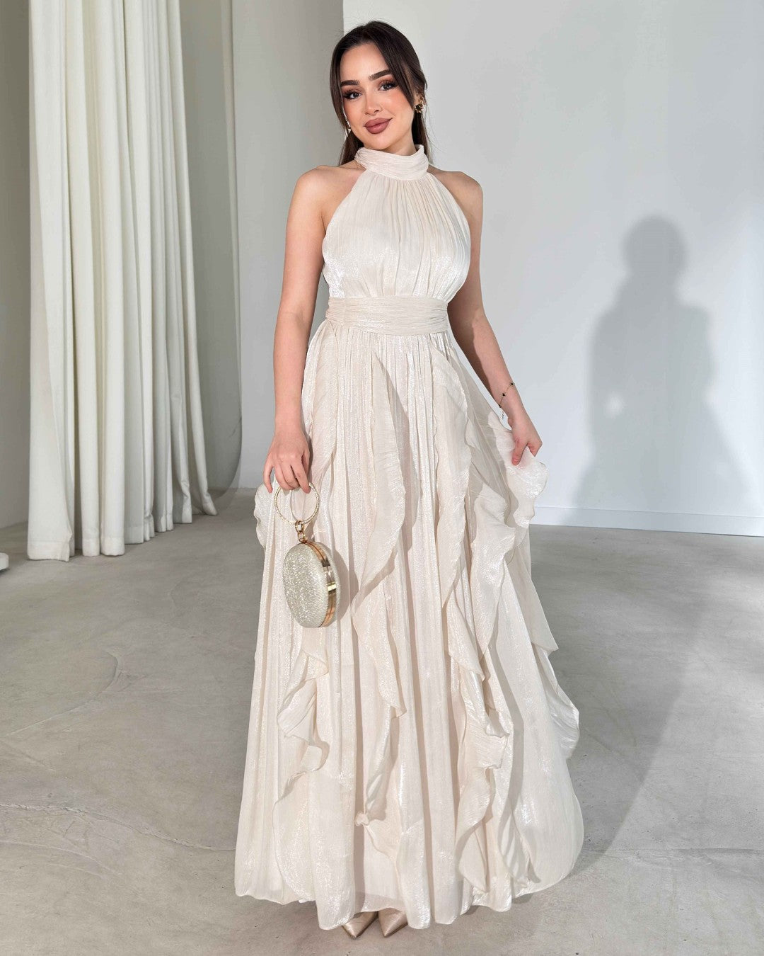 Ruffle Flow Maxi Dress + Belt