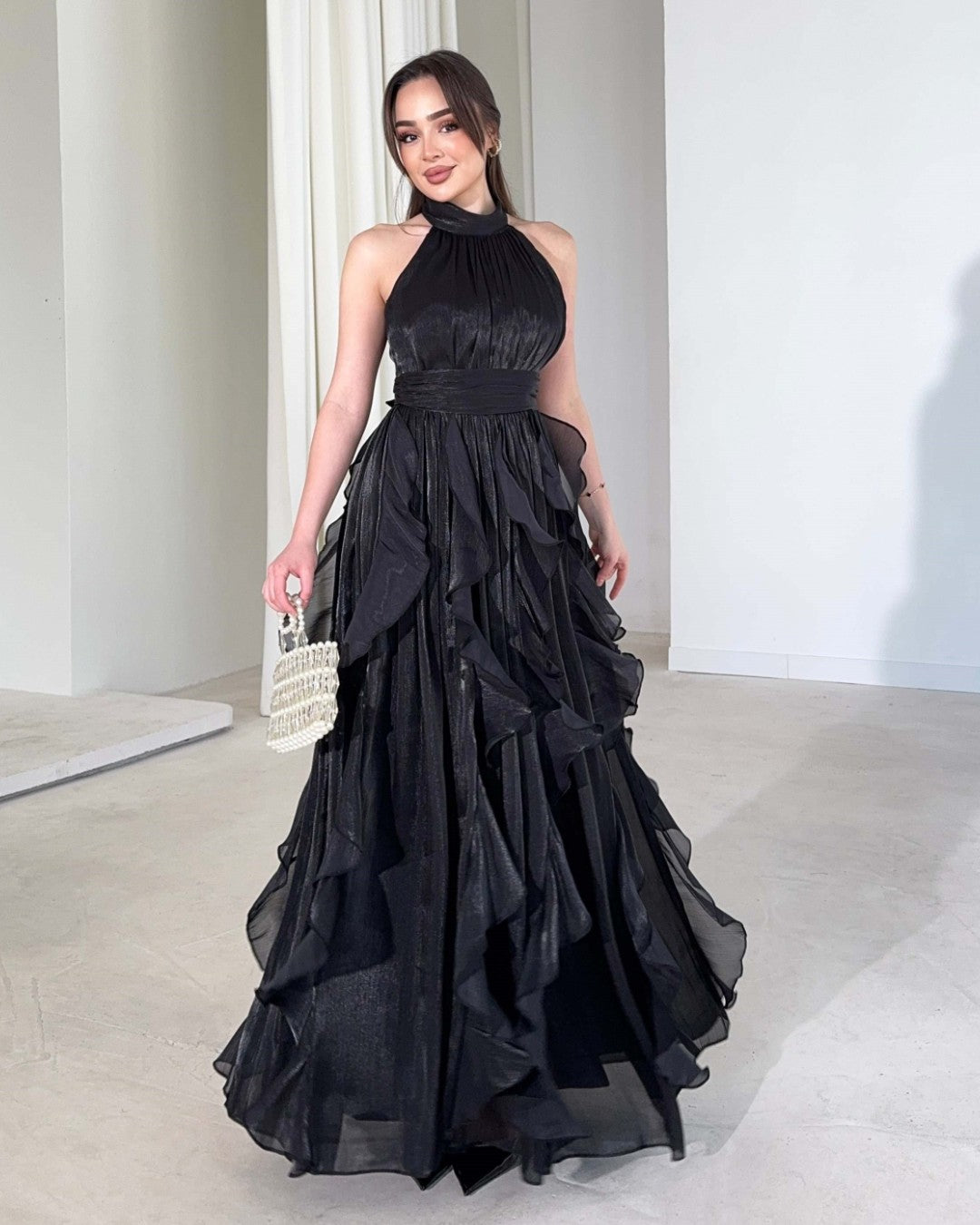 Ruffle Flow Maxi Dress + Belt