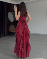 Ruffle Flow Maxi Dress + Belt