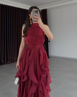 Ruffle Flow Maxi Dress + Belt