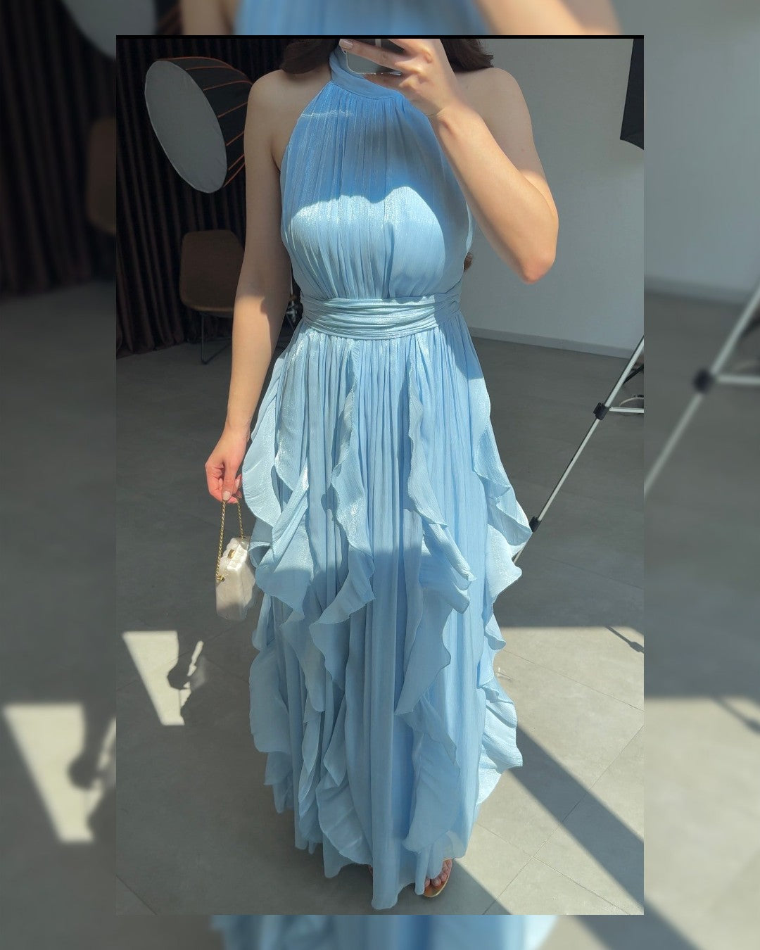 Ruffle Flow Maxi Dress + Belt
