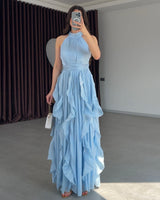 Ruffle Flow Maxi Dress + Belt
