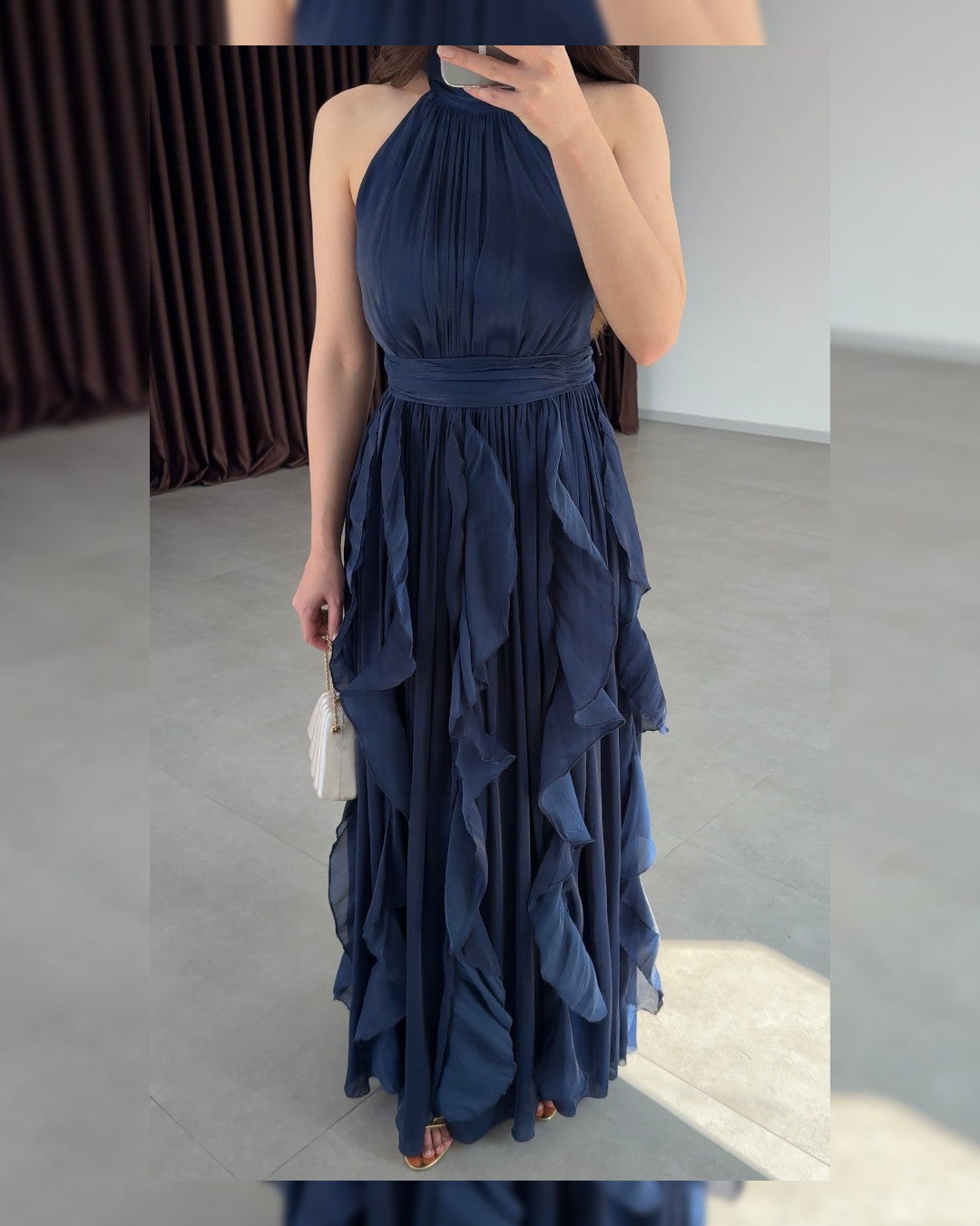 Ruffle Flow Maxi Dress + Belt