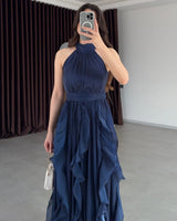 Ruffle Flow Maxi Dress + Belt