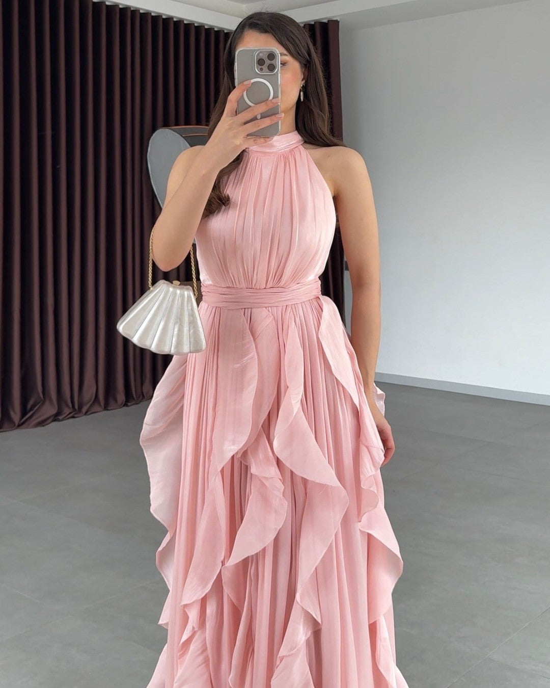 Ruffle Flow Maxi Dress + Belt