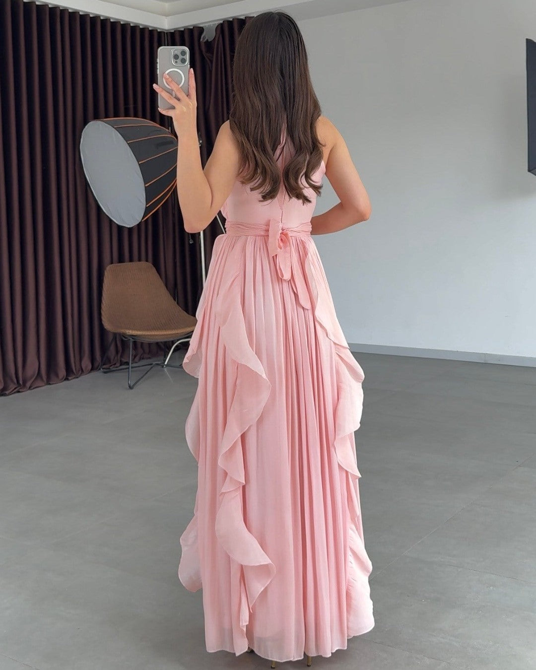 Ruffle Flow Maxi Dress + Belt