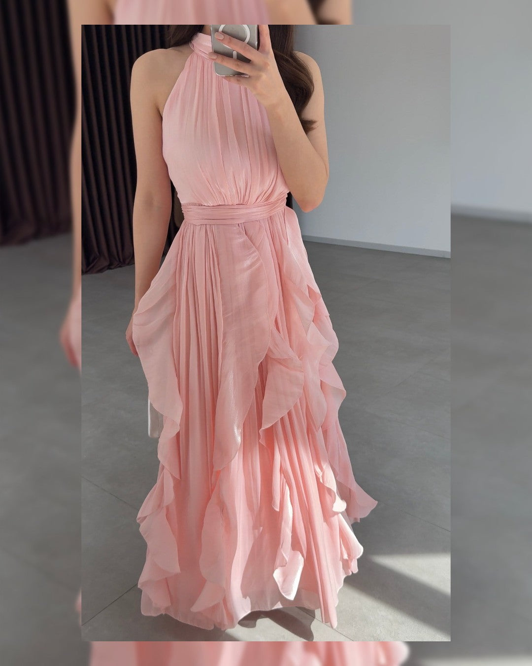 Ruffle Flow Maxi Dress + Belt