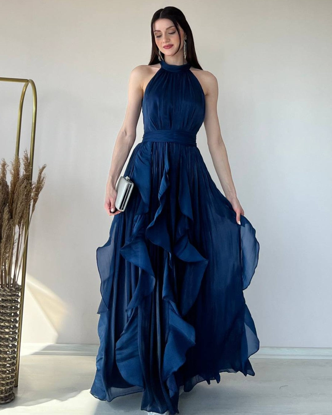 Ruffle Flow Maxi Dress + Belt