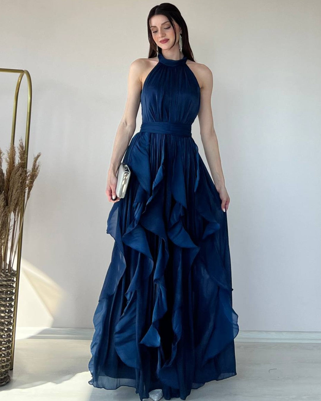 Ruffle Flow Maxi Dress + Belt