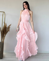 Ruffle Flow Maxi Dress + Belt