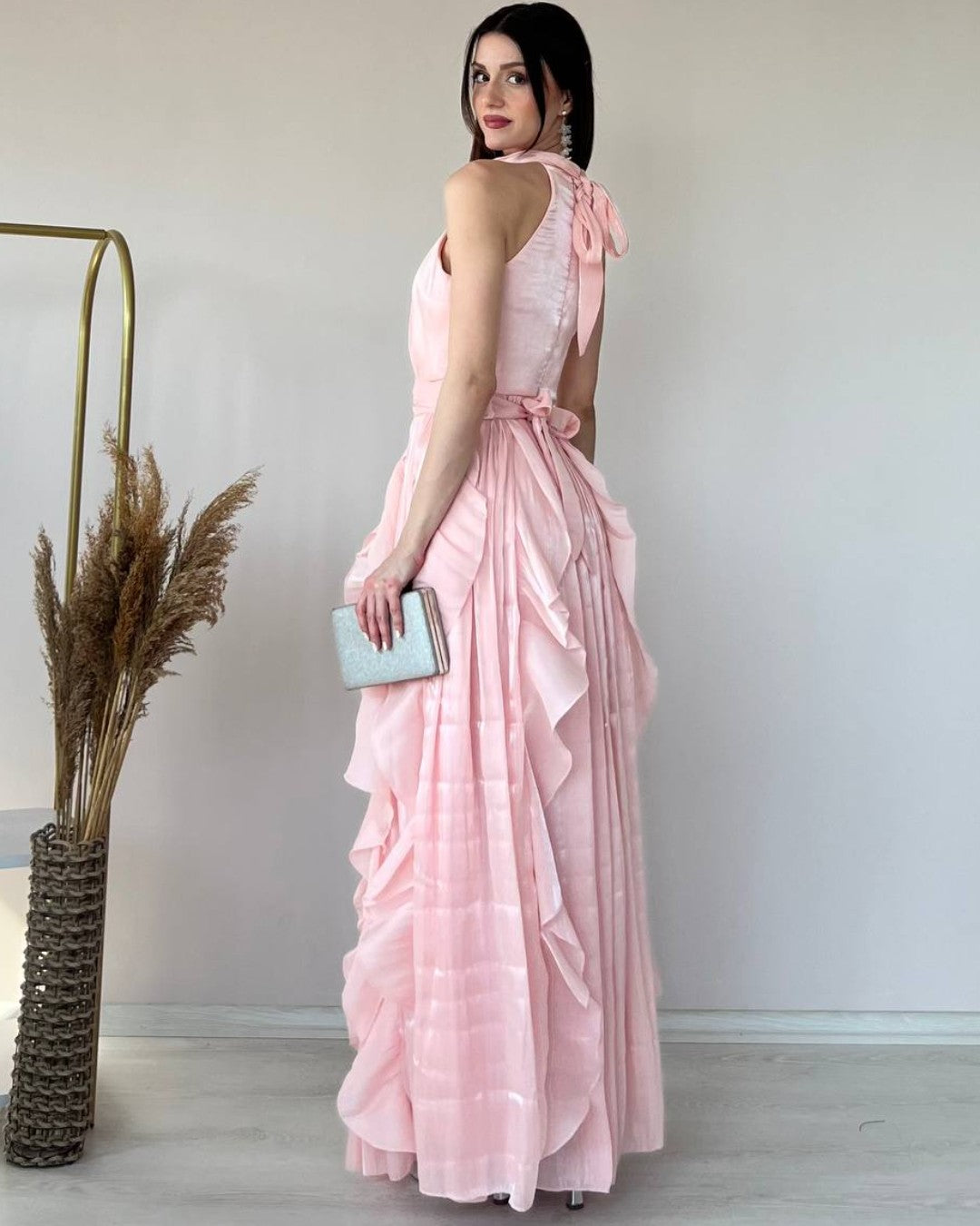 Ruffle Flow Maxi Dress + Belt