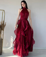Ruffle Flow Maxi Dress + Belt