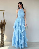 Ruffle Flow Maxi Dress + Belt