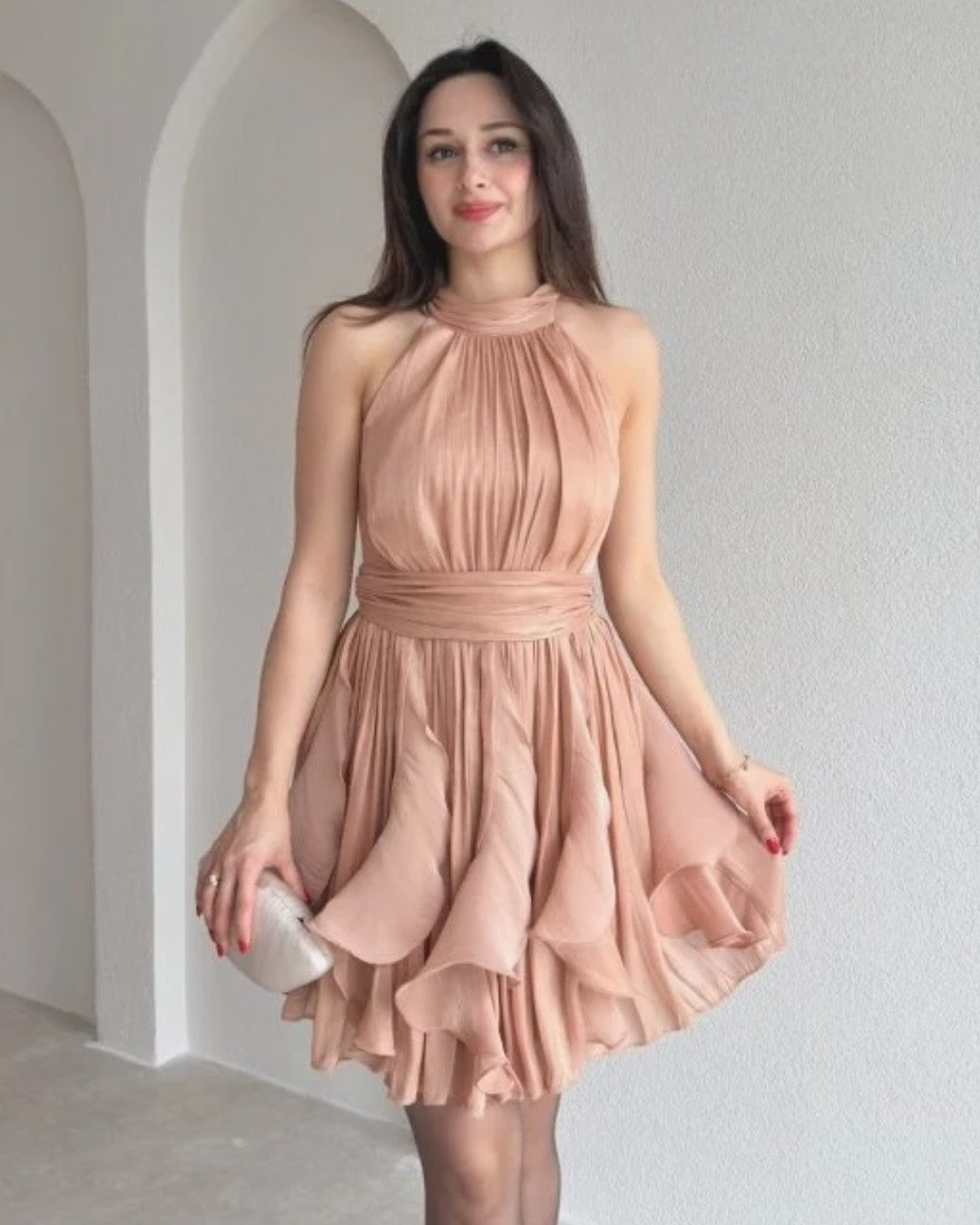 Ruffle Flow Mini Dress