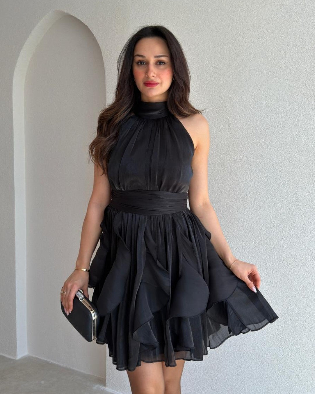 Ruffle Flow Mini Dress
