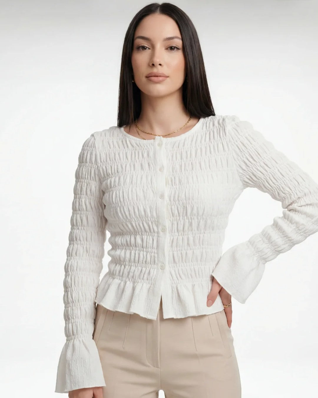 Ruffle-Hem Blouse
