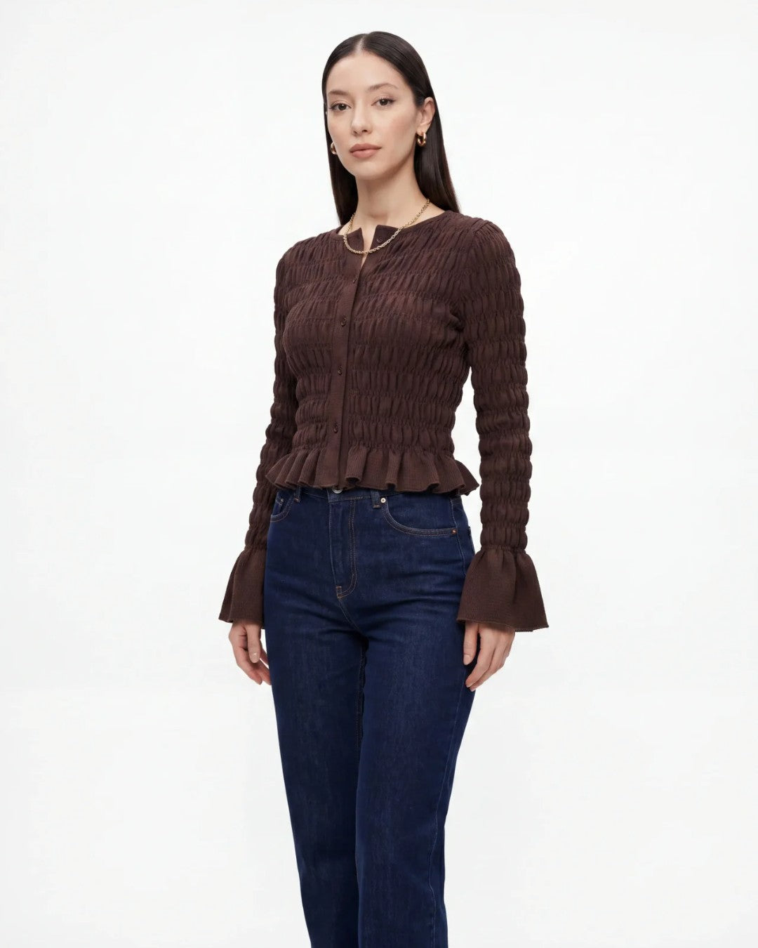 Ruffle-Hem Blouse