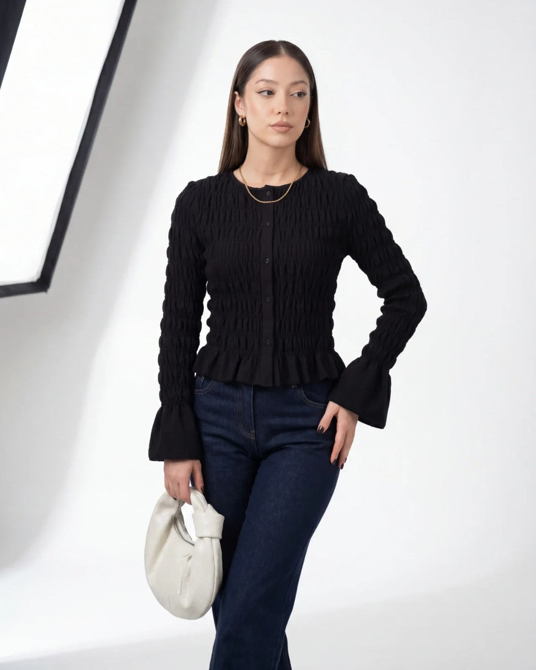 Ruffle-Hem Blouse