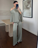 Satin Off-Shoulder Set
