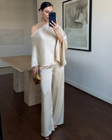 Satin Off-Shoulder Set