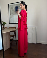 Satin Off-Shoulder Set