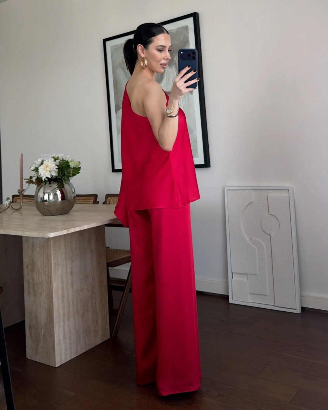 Satin Off-Shoulder Set