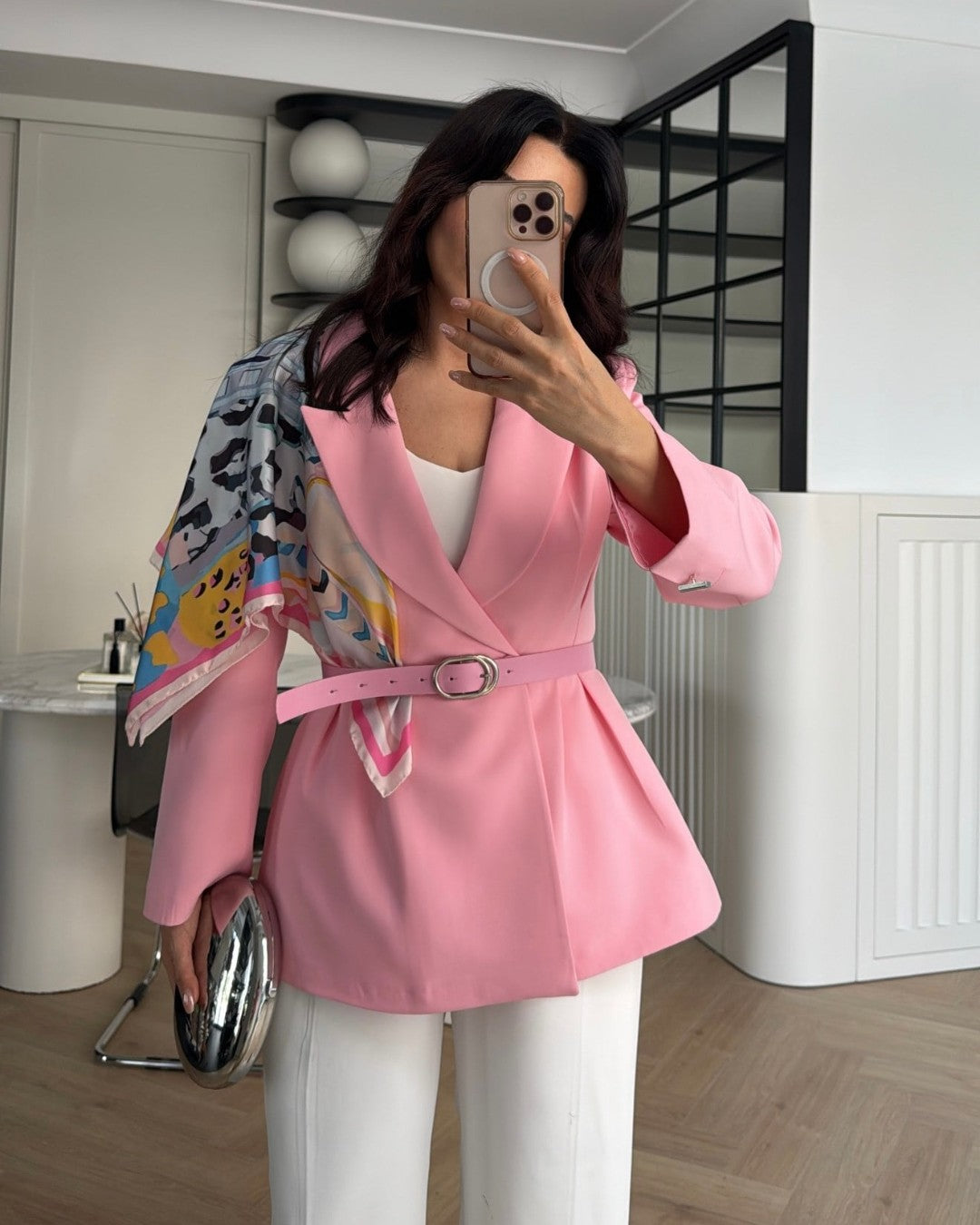 Scarf Elegant Blazer + Belt