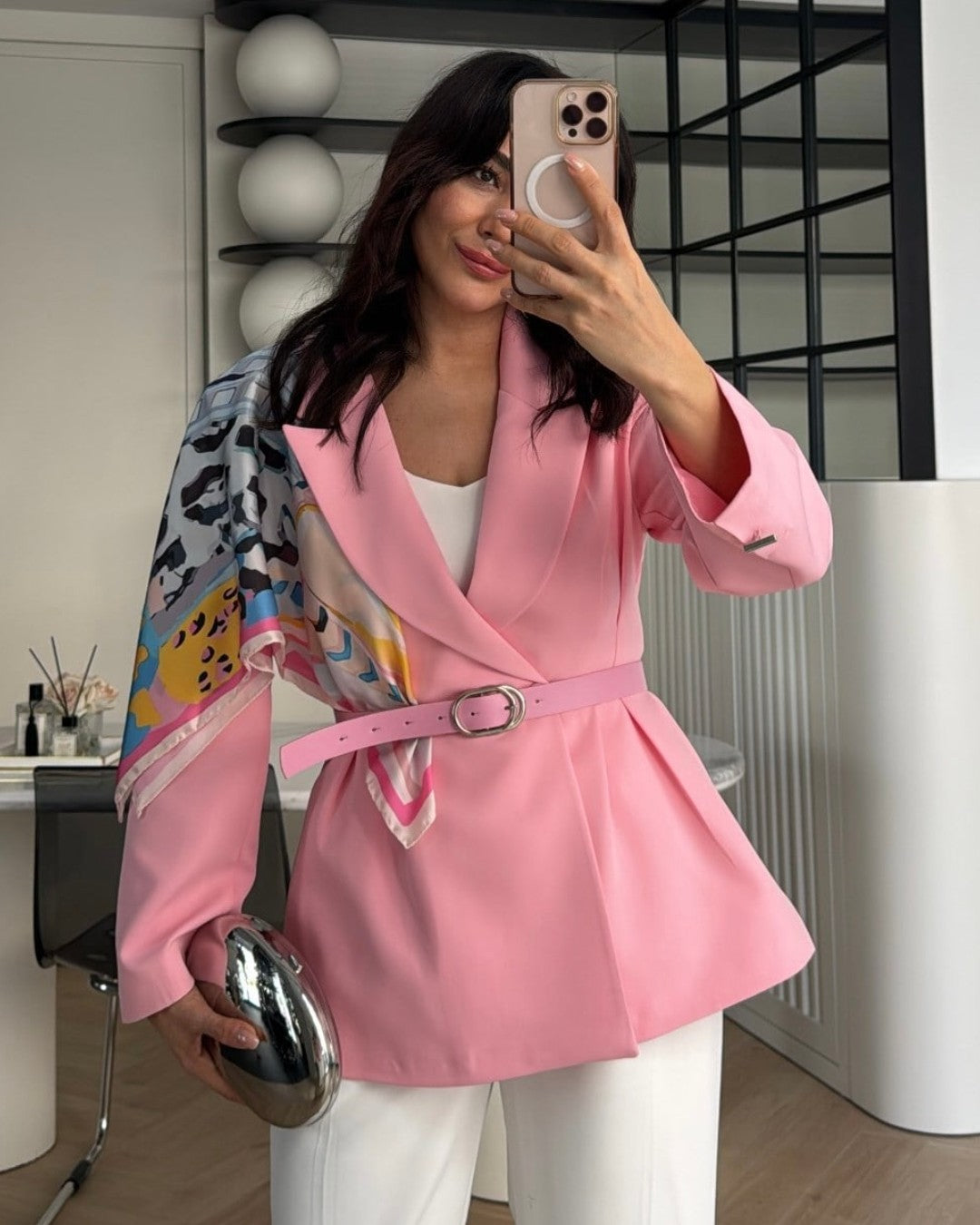 Scarf Elegant Blazer + Belt