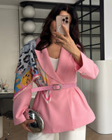 Scarf Elegant Blazer + Belt