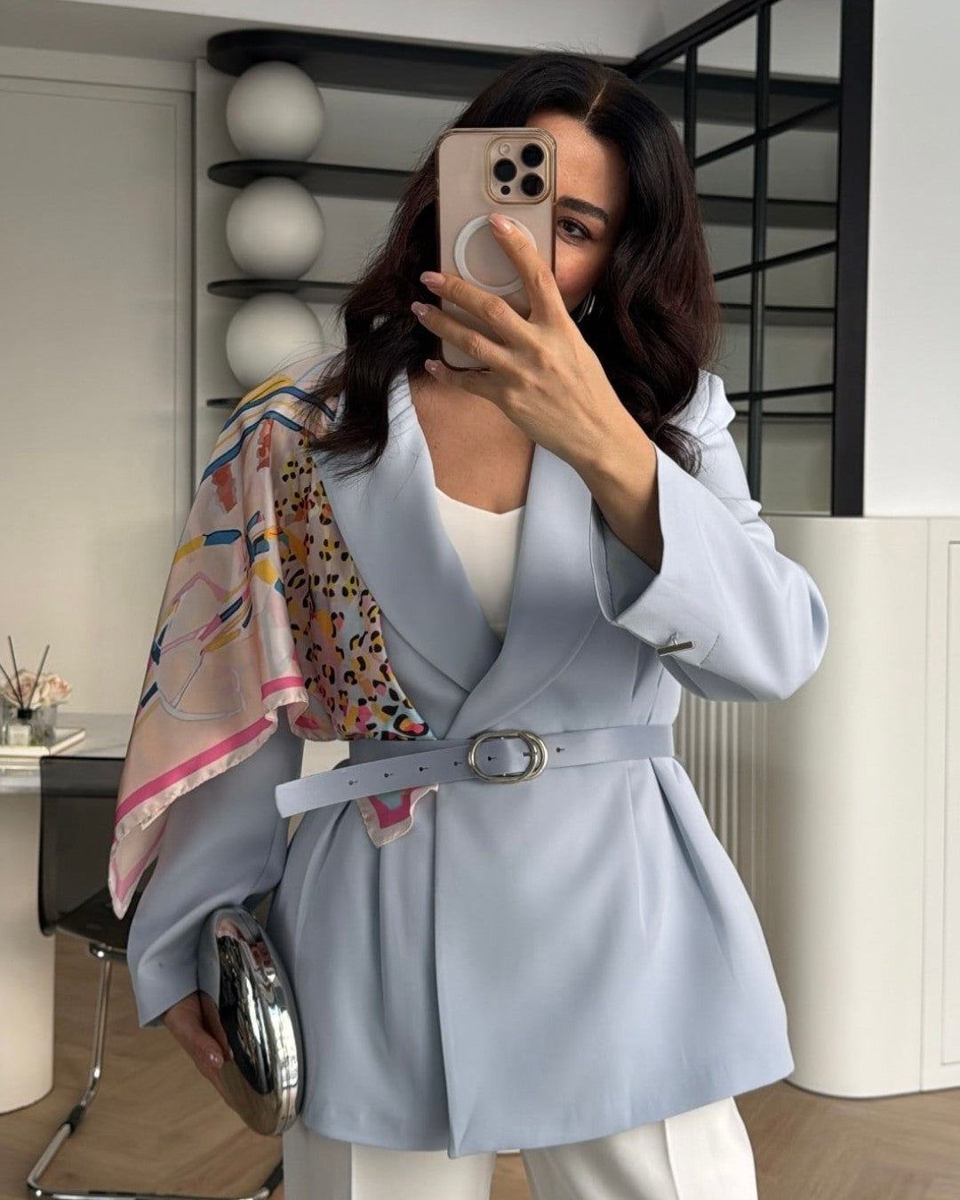 Scarf Elegant Blazer + Belt