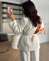 Scarf Elegant Blazer + Belt
