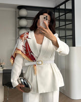 Scarf Elegant Blazer + Belt