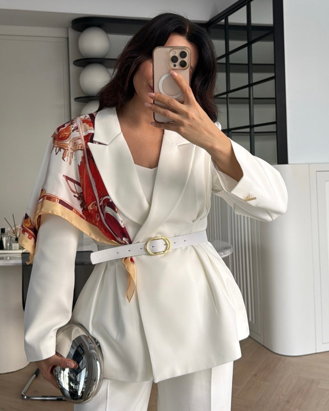 Scarf Elegant Blazer + Belt