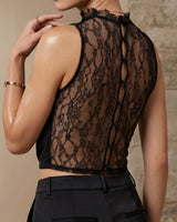 Scarlet Lace Drape Top