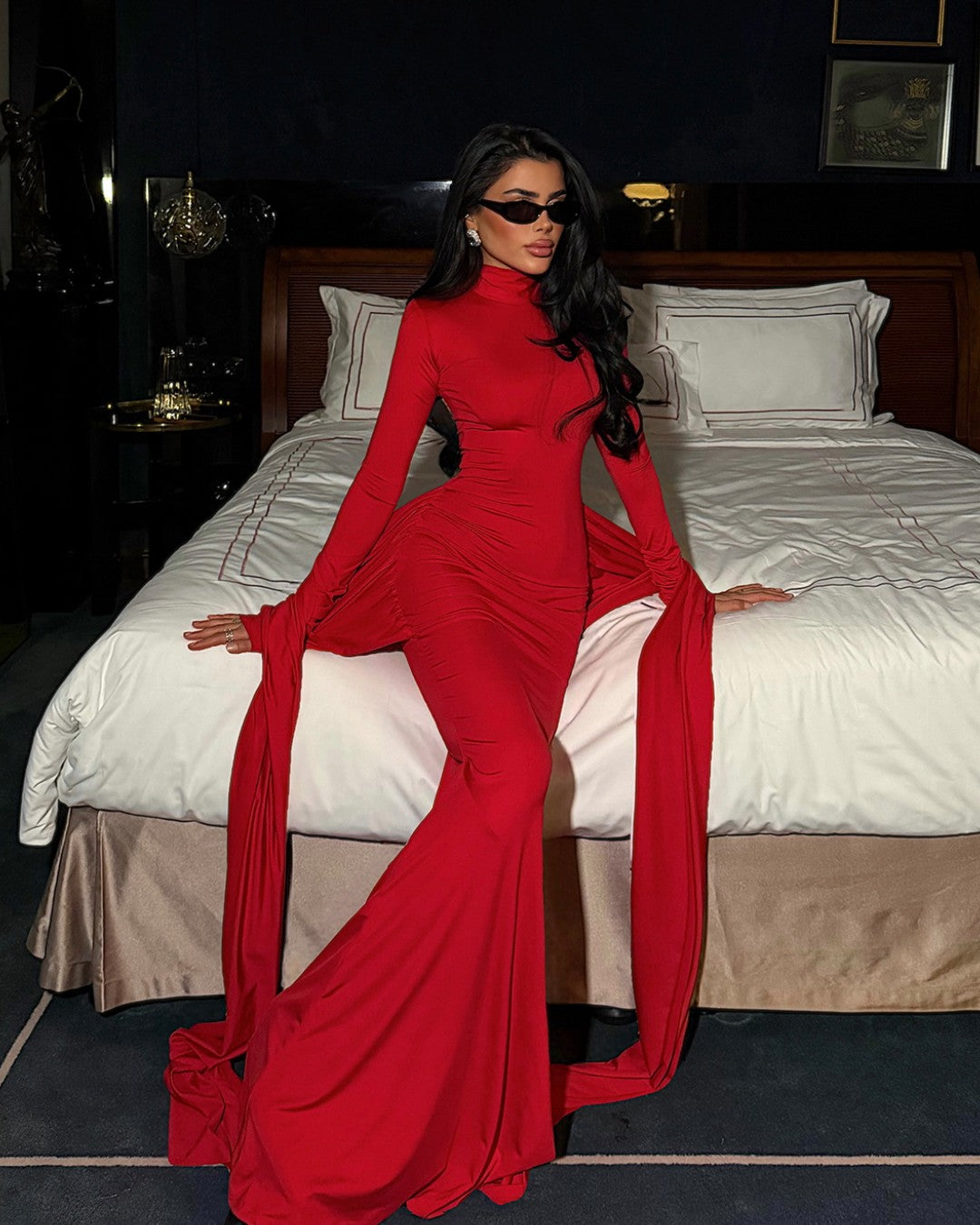 Scarlet Veil Gown