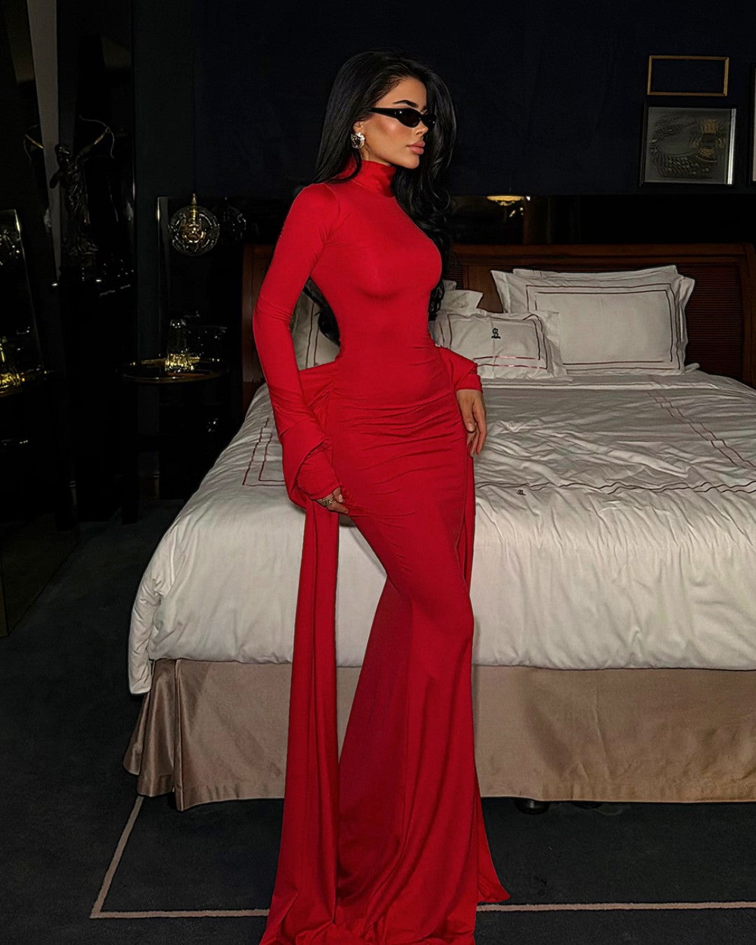 Scarlet Veil Gown
