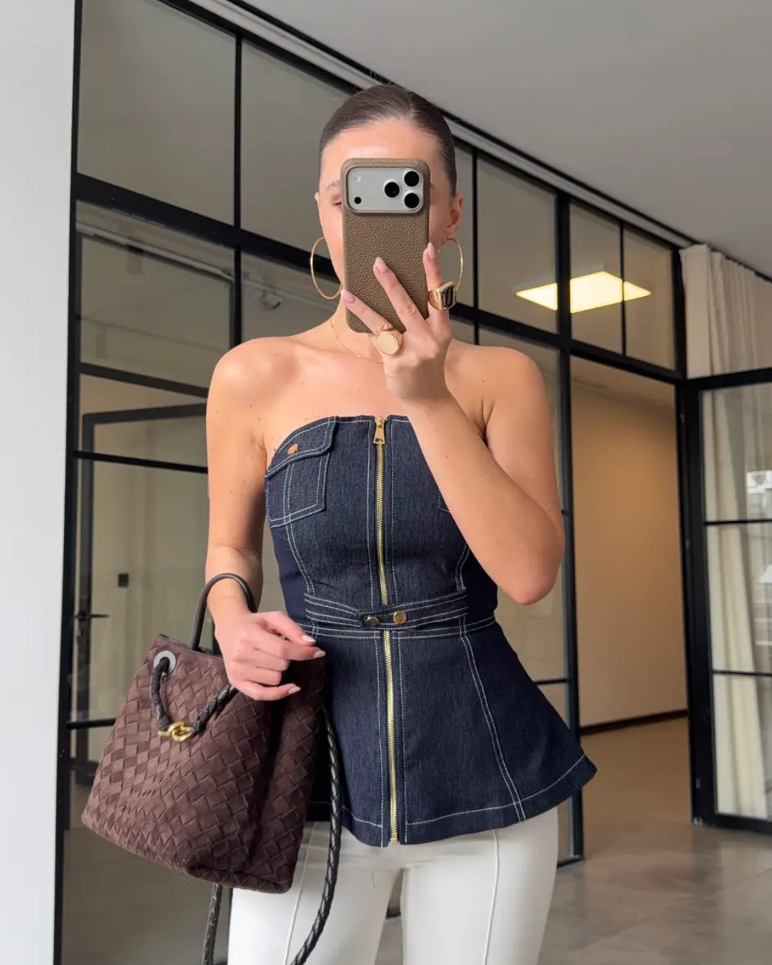 Sculpted Denim Top