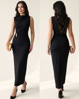 Sculpted Drape Evening Dress