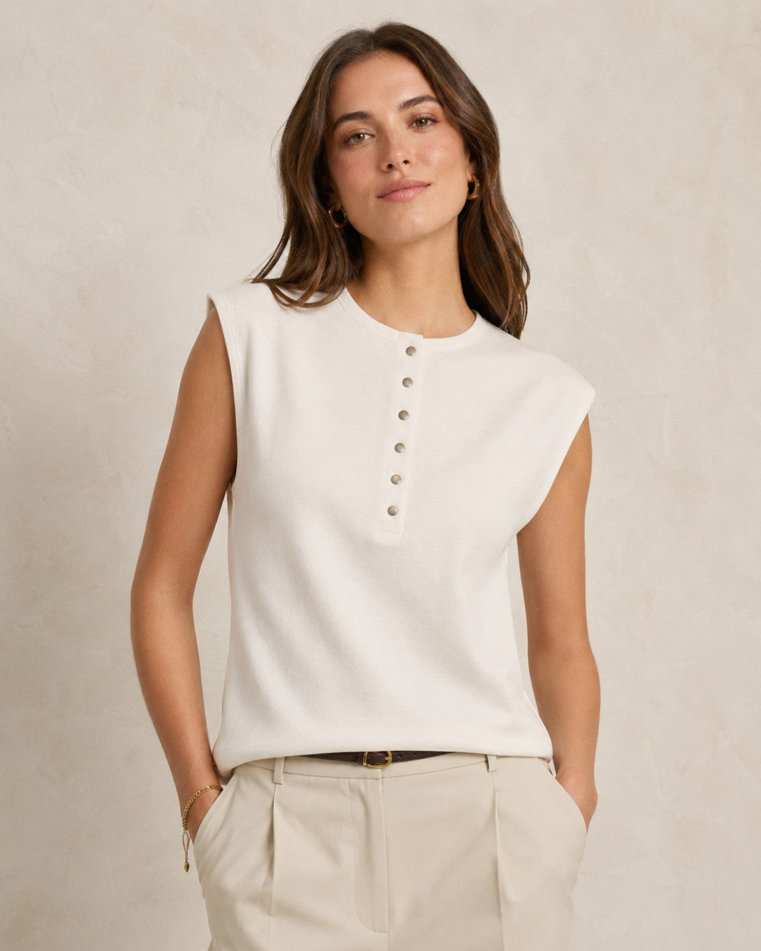 Sculpted Henley Top
