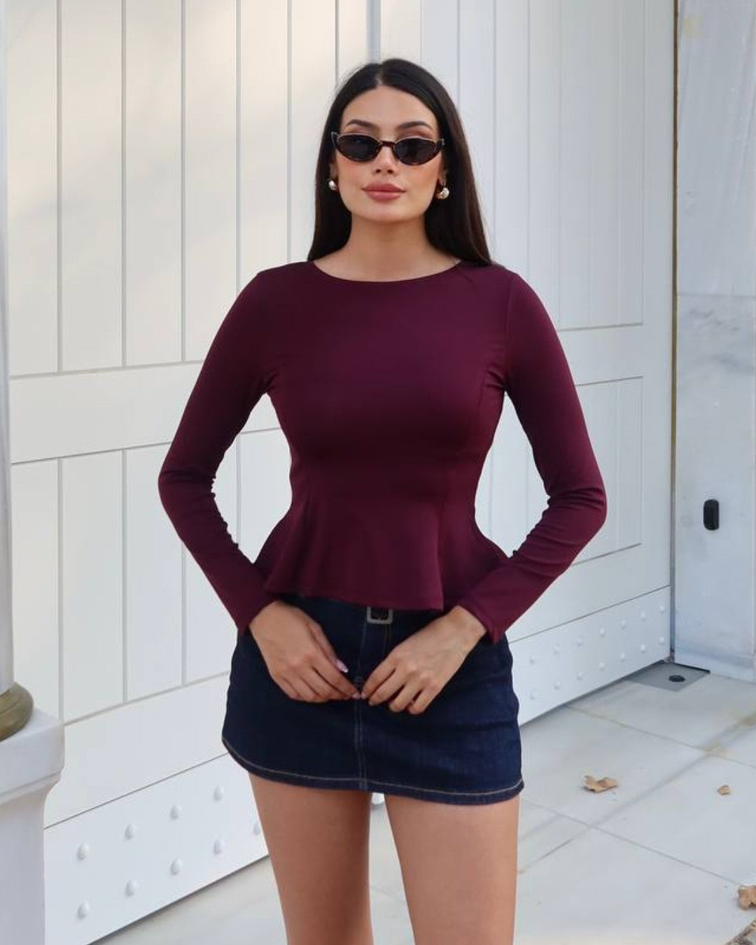 Sculpted Peplum Top
