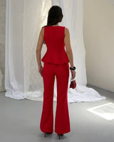 Sculpted Peplum Trouser Set