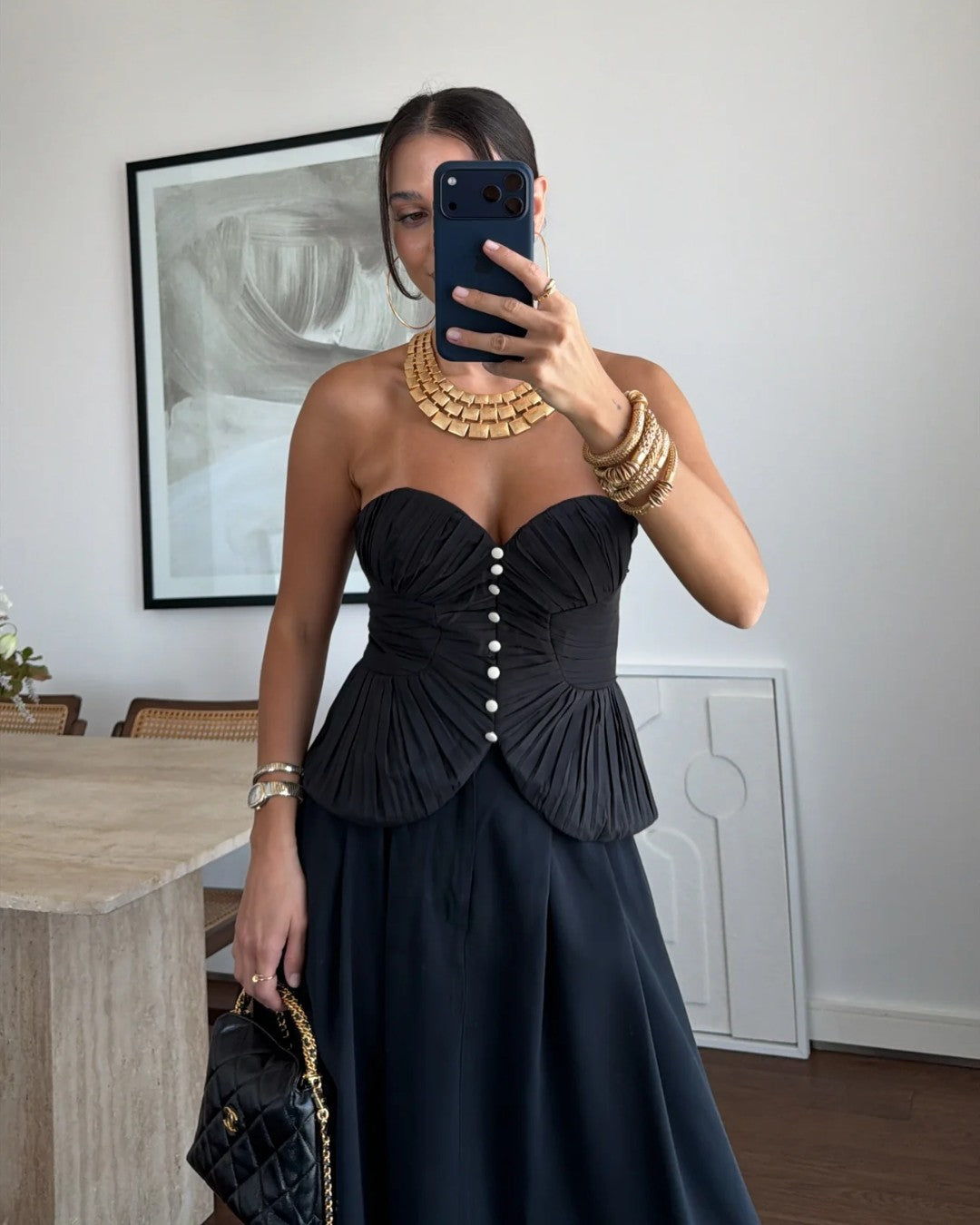 Sculpted Pleat Corset Top